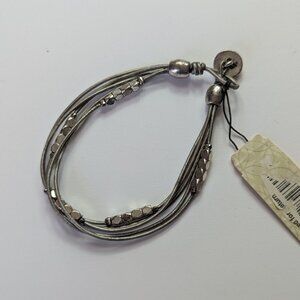 Fossil Women's Silver Tone Multi-Strand Beaded Bracelet NWT